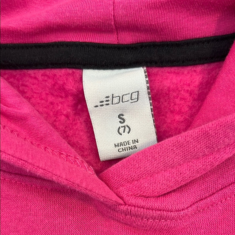 bcg Pink Hoodie with Heart Design and Long Sleeves - Picture 3 of 12